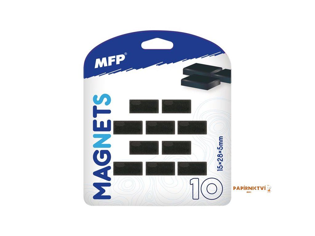 Magnet obdélník 15x28mm blister 10ks 4200309