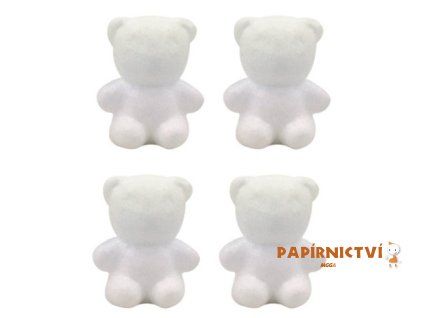 Medvídci z polystyrenu 5cm, 4ks
