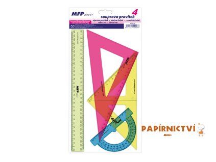 Pravítko rýsovací set COLOURS 4 kusy 5310109