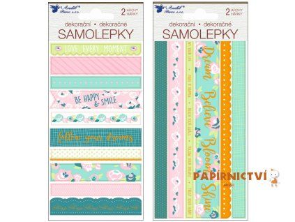 Samolepky Washi pásky s ražbou 2 archy, 17 x 9 cm