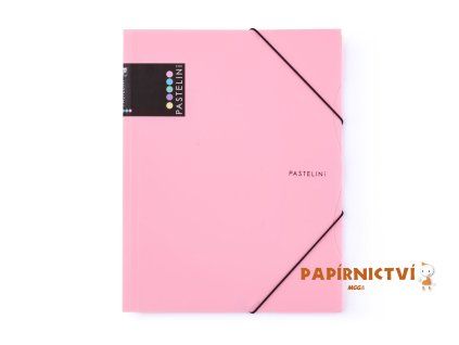 Sloha s gumou A4 PP PASTELINI růžová 2-661