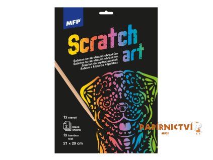Škrabací obrázek šablona A4 Pes 21x29cm + 2 listy 1032221