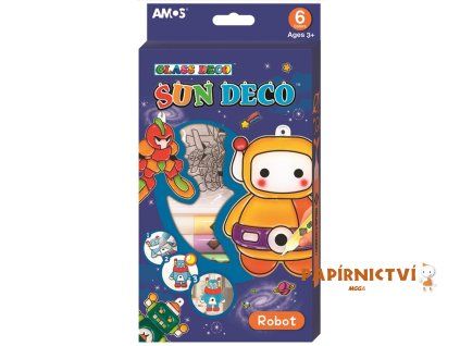 Barvy na sklo sada 6 barev 10,5 ml + 6 sklíček ROBOTI