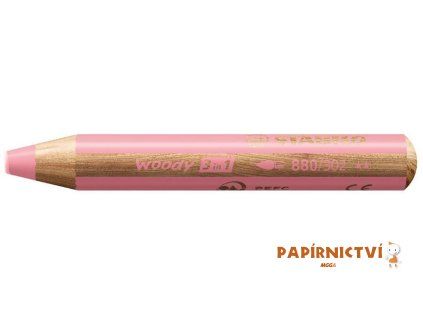 STABILO woody 3 in 1 Pastel růžová 880/302
