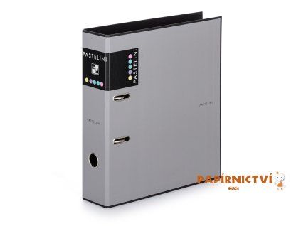 Pořadač A4 lamino páka 7cm PASTELINI šedá 7-285