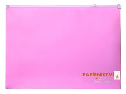 Spisové desky CONCORDE se zipem A4, pastel růžová A80082