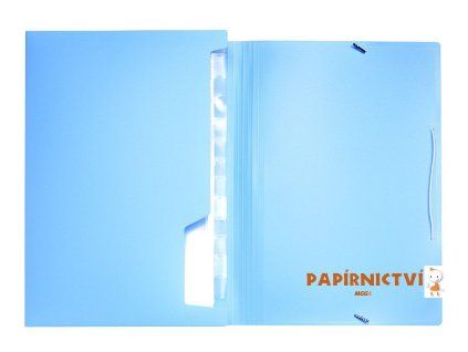 Desky na dokumenty CONCORDE s gumou A4, 13 kapes, pastel modrá A80181