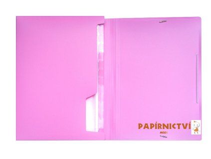 Desky na dokumenty CONCORDE s gumou A4, 13 kapes, pastel růžová A80182