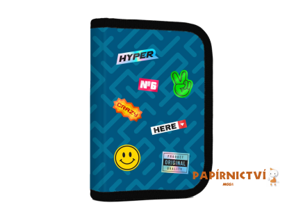 Penál 1 p. 2 chlopně, prázdný OXY GO Stickers 9-80924