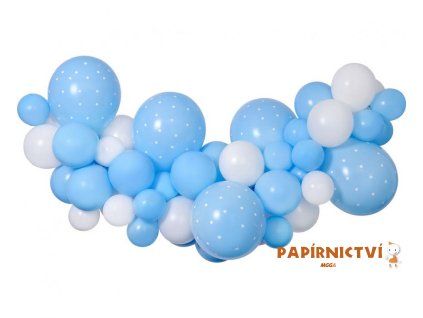 DIY Baby Blue balónková girlanda, 65 ks