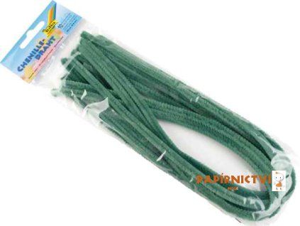 Plyšový drát 50cm, 10ks, 8mm,  zelený