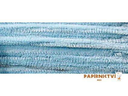 Plyšový drát 50cm, 10ks, 8mm, světle modrý