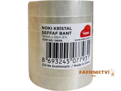 NOKI Lepicí páska kancelářská 19mm x 66m, 6 ks