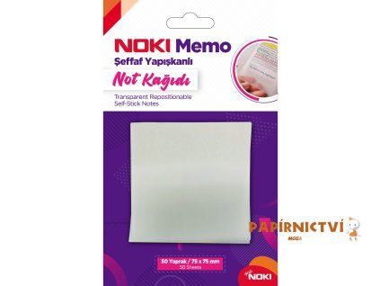 NOKI Bloček MEMO 75x75 průhledný, 50l