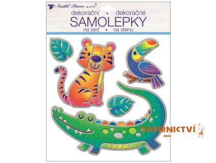 Samolepka na zeď s krokodýlem prostorová třpytivá 31 x25 cm 10399