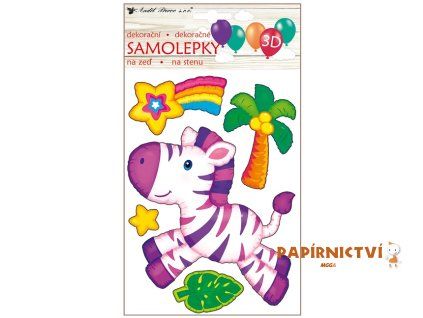 Samolepka na zeď zebra 3D balónková 15 x 26 cm 10439