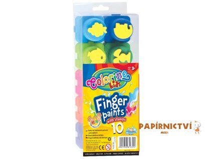 Colorino prstové barvy s razítky,10 bar.10x20ml