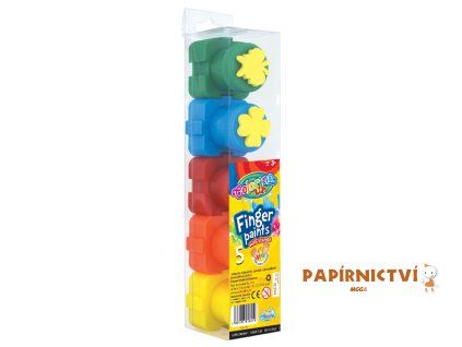 Colorino prstové barvy s razítky, 5 barev,5x20ml