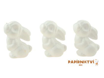 Zajíčci z polystyrenu 7cm, 3ks