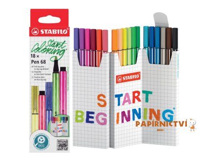STABILO Pen 68 18pcs Zig-Zag deskset 6818/8