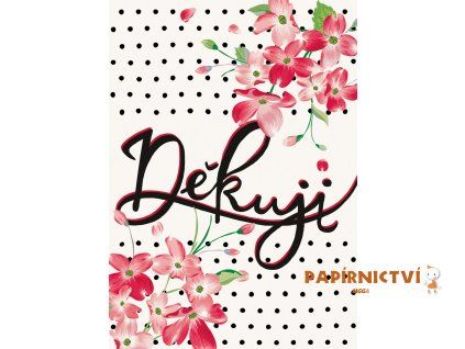 Přáníčko BeBechy - bílé - Děkuji 2 BPR3-36
