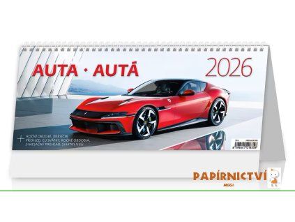 Stolní kalendář Auta/Autá  2026 321x134(35)mm S53-26