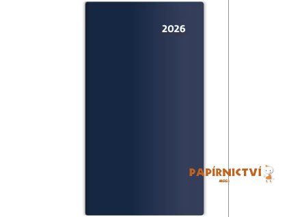 Diář kapesní - Torino čtrnáctidenní - modrá 2026 85x154mm PT02-02-26