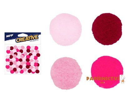 Kuličky Pompom 1cm/120ks růžový mix 1042293