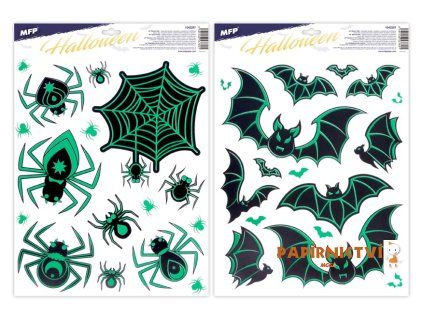 Okenní fólie halloween svítící 30x42cm 3003 1042297