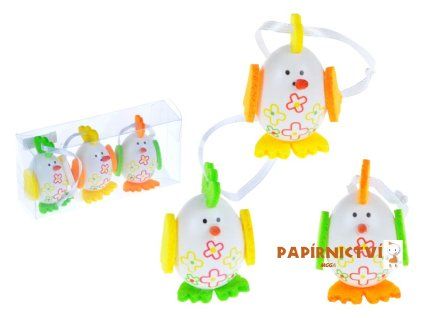 Vajíčka plast 5,5cm/3ks v slepice krabičce 2221434