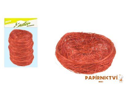 Hnízdo sisal 5cm 6ks - hnědé 2221456