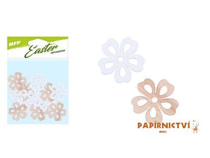 Dekorace květina 3cm 12ks přírodní mix 2221744