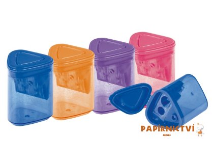 Ořezávátko plastové dvojité se zásobníkem mix barev 5000184