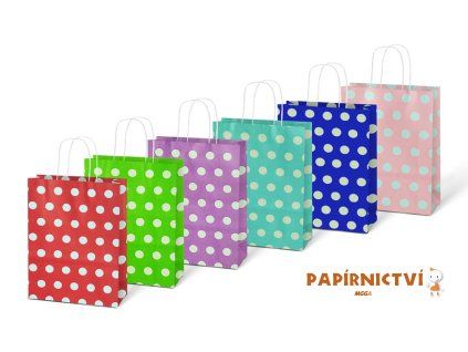 Taška MFP dárková S kraft 150x210x80 puntík mix 5251325