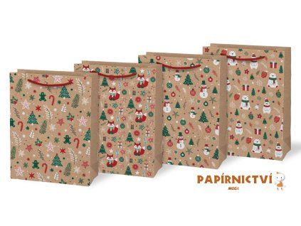 Taška MFP vánoční M LUX KRAFT mix V9 (190x250x90) 5252925