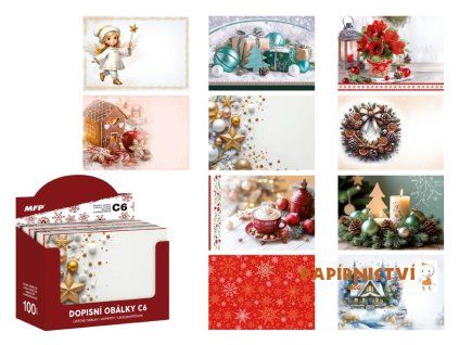 Dopisní obálka MFP C6 170g/m2 vánoční (mix) 5550381
