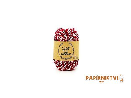 Stuha vázací papír double 10m/2mm bílo-červená 5660276