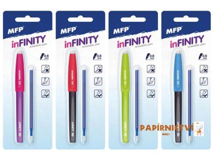 Kuličkové pero gumovací Infinity + náplň 0,6 modré na blistru 6001337