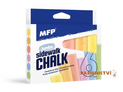 Křídy M chodníkové kulaté  6 ks mix barev - krabička 6320134