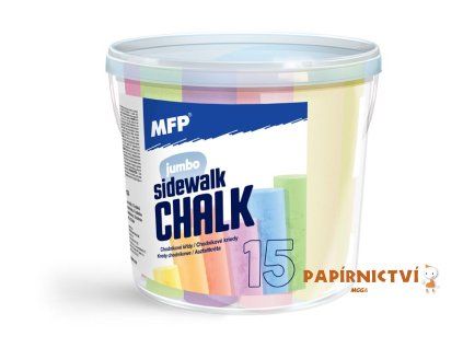 Křídy M chodníkové kulaté 15 ks mix barev - kyblík 6320135