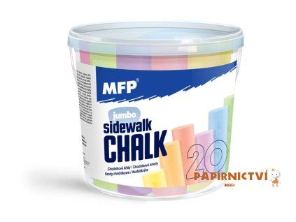 Křídy M chodníkové kulaté 20 ks mix barev - kyblík 6320136