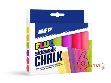 Křídy M chodníkové fluo kulaté 6 ks mix barev - krabička 6320142