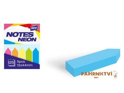 Bloček samolepící 5ks 12x44mm 125 listů mix 5 barev neon 7500893