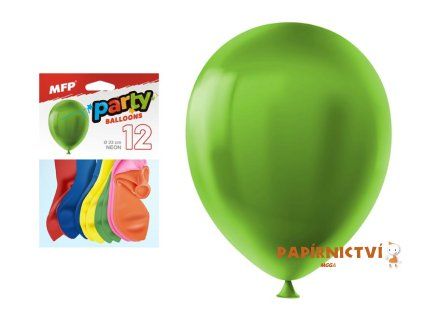 Balónek nafukovací 12ks sáček neon 23cm mix 8000104