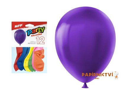Balónek nafukovací 12ks sáček metal 23cm mix 8000106