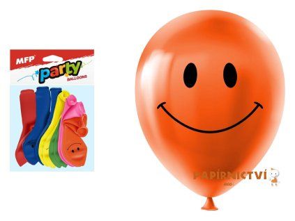 Balónek nafukovací 12ks sáček smile 23 cm mix 8000108
