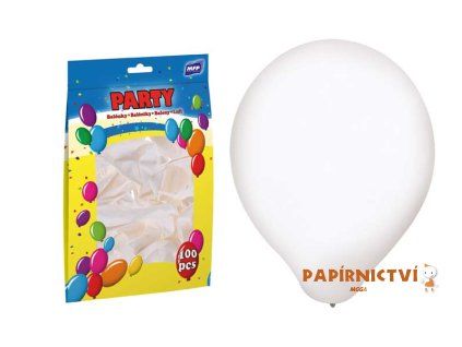 Balónek nafukovací standard 30cm bílý 8000119