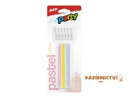 Dortové svíčky MFP pastel 12ks 12,5cm 8800147