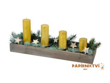 Svícen adventní dřevo 53x17cm 8886212