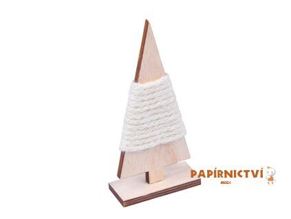 Stromek 16cm dřevo motouz 8886405